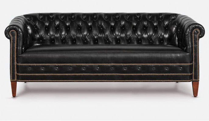 Chesterfield sada sedací soupravy - pohovka, gauč, křesla 3+2+1 - pohledová kůže.