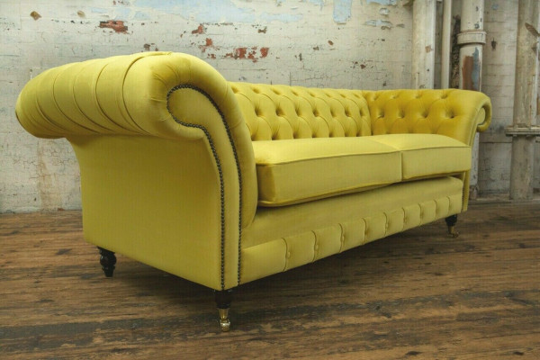 Chesterfield 3místná designová pohovka gauč čalouněná pohovka gauče látková textilie Nový