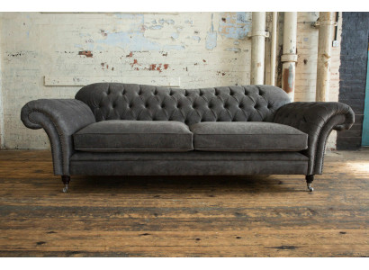 Chesterfield látka Pohovka Pohovka Sada 4místná Souprava Design Moderní Pohovka