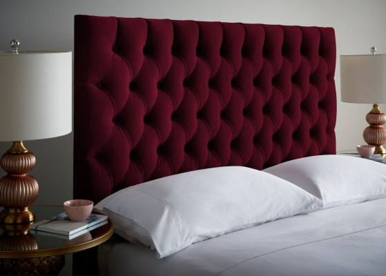 Červená postel Chesterfield Polštářová postel Manželská postel Postele Big XXL Designér Luxusní postel