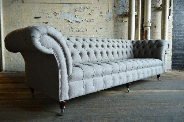 Textilní pohovka Chesterfield látková pohovka velké pohovky xxl sedací soupravy 265 cm polstrovaný