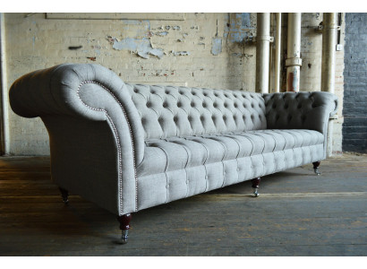 Textilní pohovka Chesterfield látková pohovka velké pohovky xxl sedací soupravy 265 cm polstrovaný