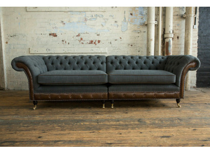 Chesterfield Sofa Pohovka Potahové Pohovky Pohovky Čtyřmístné Látka 265cm Sedací Vankúš
