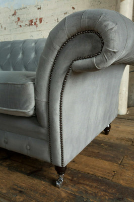 Chesterfield 4místná vyplněná pohovka v moderním stylu z kůže látková pohovka nábytek