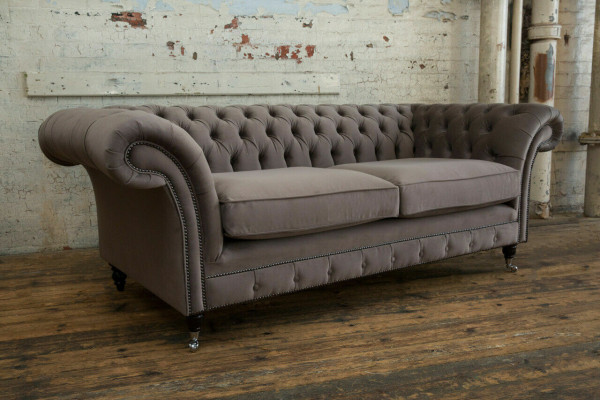 Luxus Tauper Chesterfield třímístná sedací souprava do obývacího pokoje - designová pohovka.