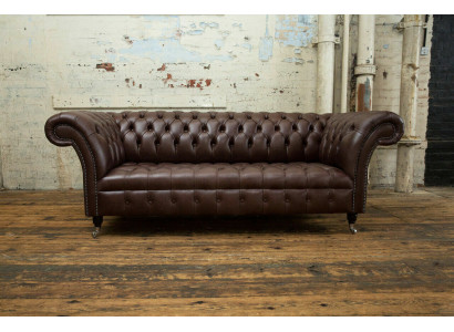 Hnědá Chesterfield Sofa Luxus Couch Designer Polster Sofa