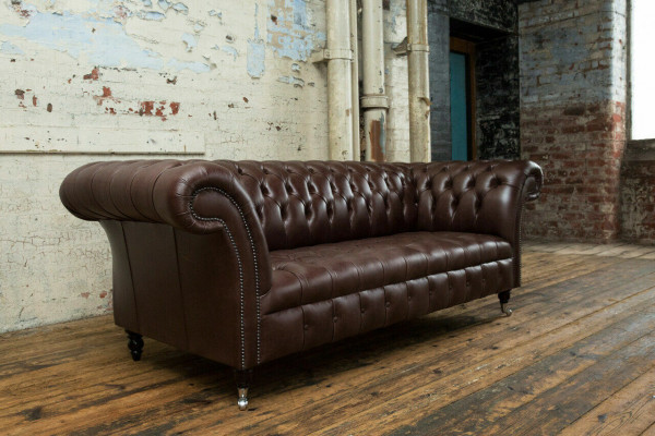 Hnědá Chesterfield Sofa Luxus Couch Designer Polster Sofa