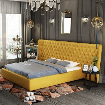 XXL Velký stěnný panelový Chesterfield Hotel Luxus Design lůžko 200x200cm Nový