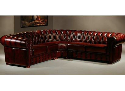 Chesterfield rohová sedací souprava Rozkládací pohovka Designová pohovka Sametová kůžená pohovka