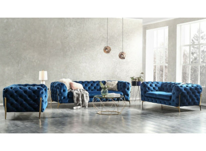 Pohovka gauč polštář XXL velký set Chesterfield textilní 3+2+2 designové gauče
