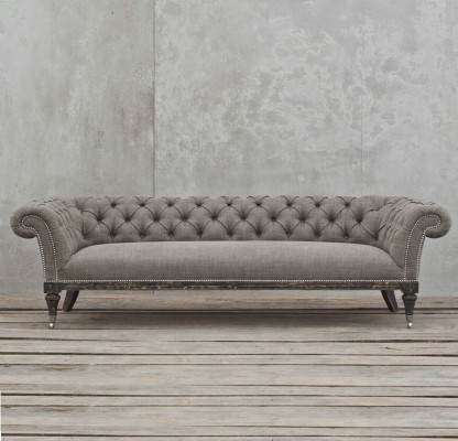 Chesterfield Sofa gauč polštář látkový kůže pohovky polstr sestava 4místný.