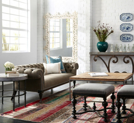 Chesterfield Sofa gauč polštář látkový kůže pohovky polstr sestava 4místný.