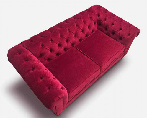 Chesterfield Luxus pohovka Sedací souprava 2+1 sedadlo - kožený čalouněný čalouněný - nové