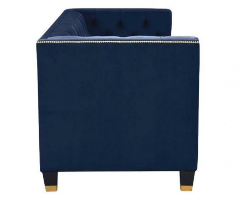 Chesterfield modrá sedací souprava 3dílná sada g Braun čalounění skupina pro sedlo.