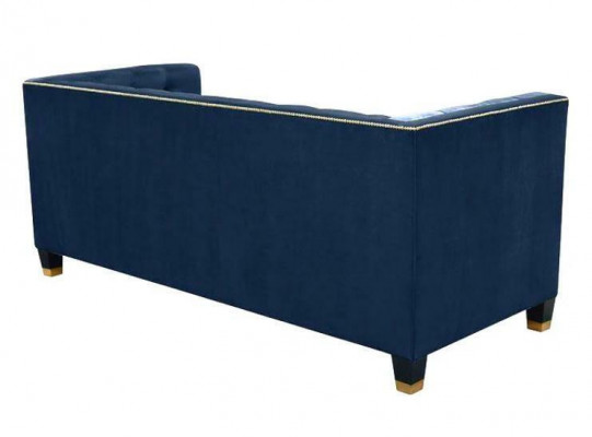 Chesterfield modrá sedací souprava 3dílná sada g Braun čalounění skupina pro sedlo.