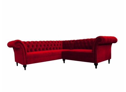 Designová červená chesterfield rohová pohovka Moderní rohová pohovka Designový nábytek