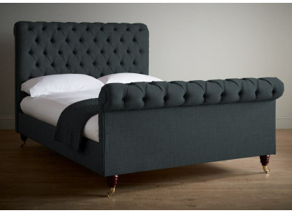 Chesterfield Design Potahy Anglická manželská postel černá 140/160/180x200 Postele