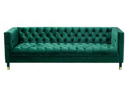 Zelený Chesterfield 4-místná luxusní pohovka textilní látkou