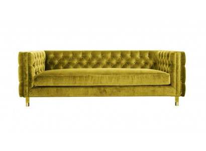 Žlutý Chesterfield 4místná pohovka luxusní design nábytek textilie látka pohovky žluté涼舒舒品與涼涼涼臥涼舒舒舒臥舒款。