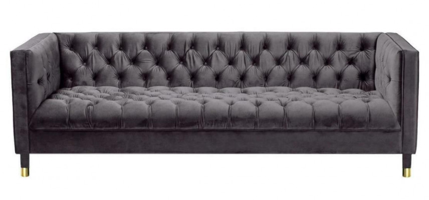 Antracitová pohovka Chesterfield Kreativní nábytek 4místná pohovka Textilní sedací soupravy