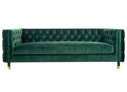 Chesterfield 4-místná pohovka luxusní design nábytek textilie látkové gauče zelené gauče