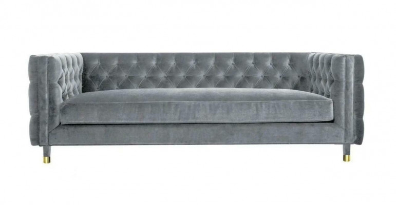 Šedý textilní čalouněný nábytek Kreativní nábytek 4místná nová pohovka Chesterfield XXL Big.