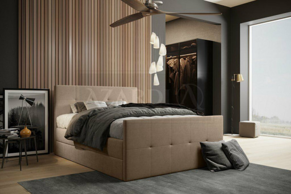 Chesterfield postel Polštářová postel Manželská postel Postele xxl Design Luxusní postel s pružinovým roštem