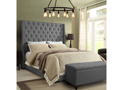 Klasický design postel s polstrováním textilní postel 140x200cm Chesterfield.