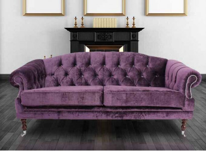 Barokní rokoková pohovka, čalouněná sametem Chesterfield - designerské pohovky