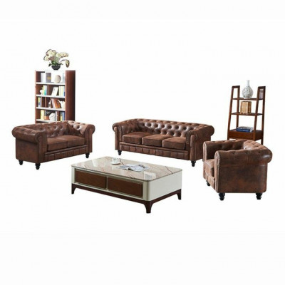 Havěťáková luxusní sedací souprava Chesterfield 3místná pro obývací pokoj od designéra.