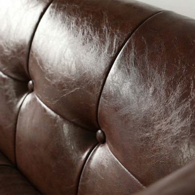 Běhun Chesterfield Luxus 3-místná kožená sedací souprava do obývacího pokoje.