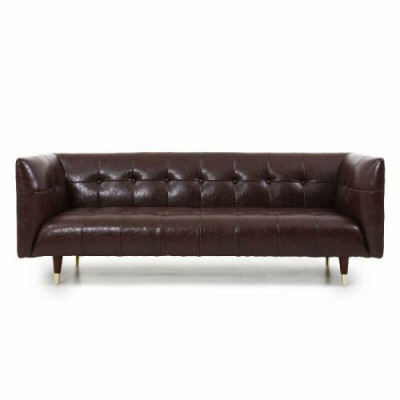 Běhun Chesterfield Luxus 3-místná kožená sedací souprava do obývacího pokoje.