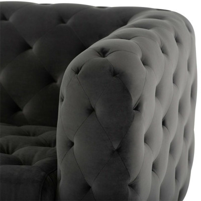 Designer Schwarzer Dreisitzer Chesterfield 3-er Moderne Couch