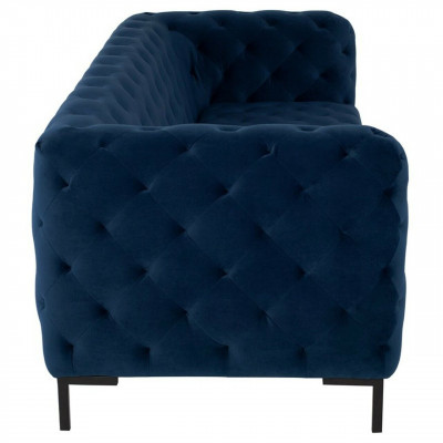 Elegantní modrý třímístný Chesterfield obývací pokoj luxusní gauč