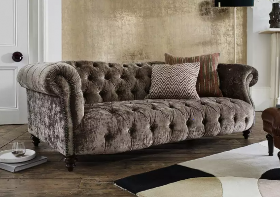 Chesterfield Pohovka Předpokládaná Látka Kůže Pohovky Předpokládaná Garnitura 3 Sedačky