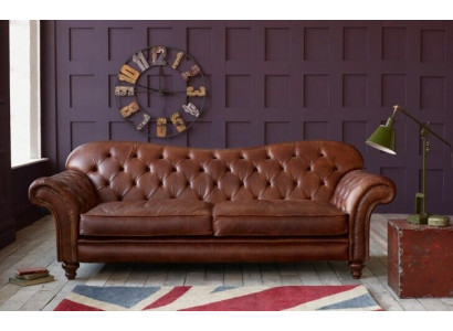Luxus Chesterfield obývací pokoj pohovka hnědá sedací polštář textilní pohovky Nový