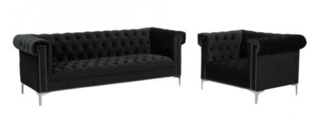 Modrá sedací souprava Chesterfield Couch Royal Blue Couch Sofa Set Garniture nová.