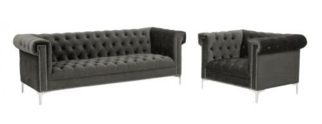 Modrá sedací souprava Chesterfield Couch Royal Blue Couch Sofa Set Garniture nová.