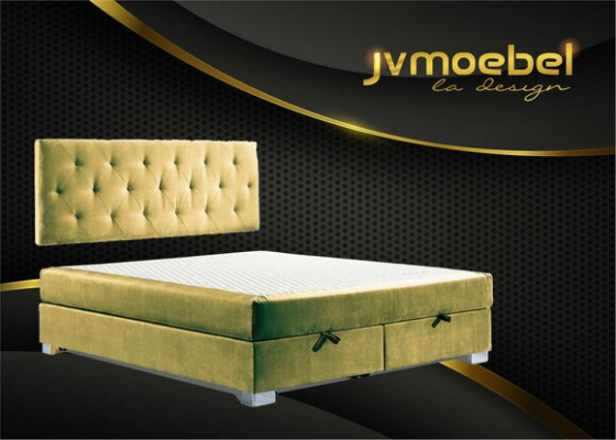 Luxus Boxspring postel Postele Dvojitý ložnice Nábytek Tkanina 140 160 180 x 200cm