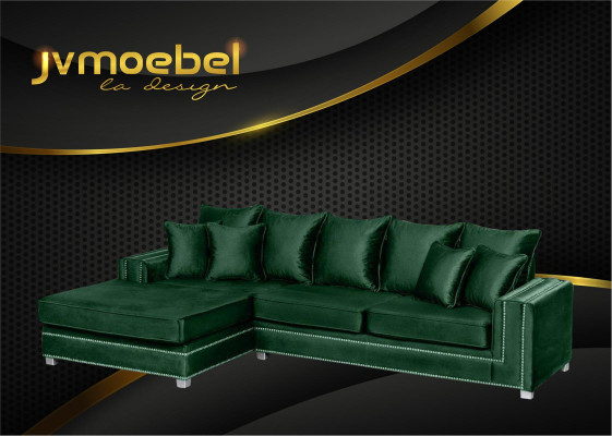 Ecková sedací souprava L-tvar textil Luxus design Wohnlandschaft polstery Couch Couchen Möbel