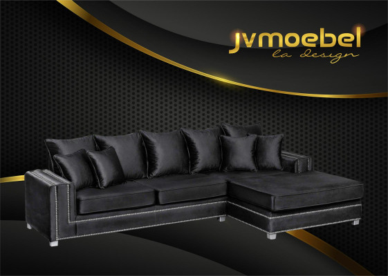 Ecková sedací souprava L-tvar textil Luxus design Wohnlandschaft polstery Couch Couchen Möbel