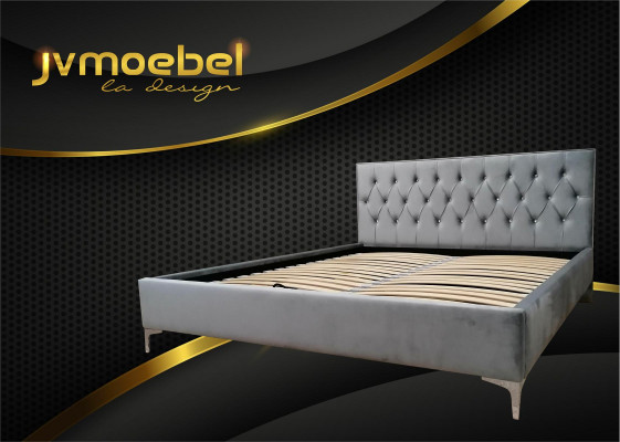 Chesterfield textilní lůžkové polstrování design 140x200 dvoulůžko postele postelová konstrukce