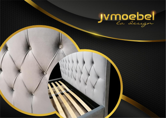 Chesterfield textilní lůžkové polstrování design 140x200 dvoulůžko postele postelová konstrukce