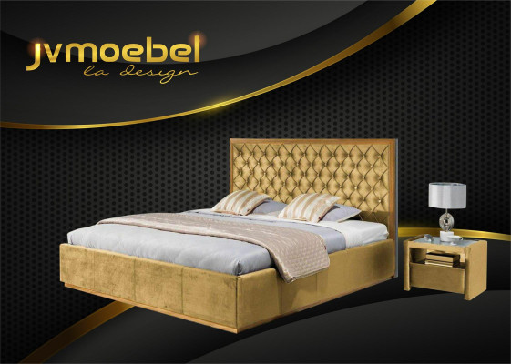 Bett Textil Schlafzimmer Design Möbel Modern Luxus Betten Bettgestell 140x200