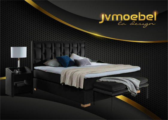 Luxus Boxspring postel Černé Modré postele Ložnice Nábytek Design Dvojité Hotel