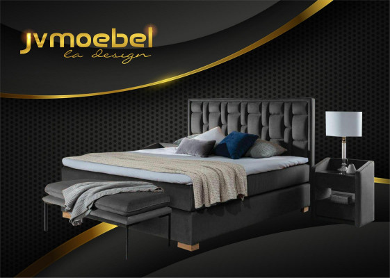 Luxus Boxspring postel Černé Modré postele Ložnice Nábytek Design Dvojité Hotel