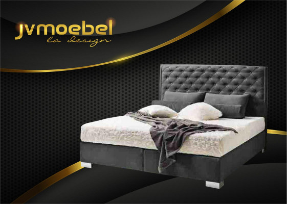Chesterfield Boxspring Postel Textilie Ložnice Nábytek Moderní Postele Látkové Nový