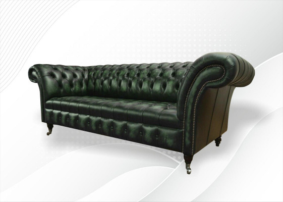 Třímístná pohovka 3 Sitzer Chesterfield Nové pohovky Antik Zelené potahy Sofas Neu