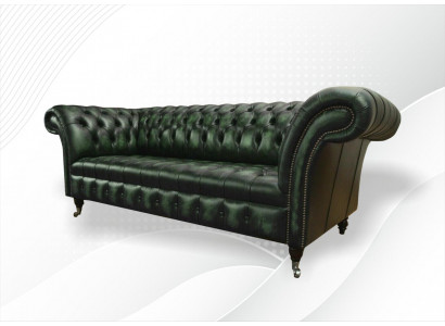 Třímístná pohovka 3 Sitzer Chesterfield Nové pohovky Antik Zelené potahy Sofas Neu