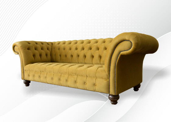xxl pohovka Couch Chesterfield 225cm potahové pohovky 3-sedačka kůže textil textilie Nový